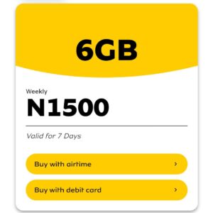 mtn weekly jolly data plan 6gb for 1500 naira