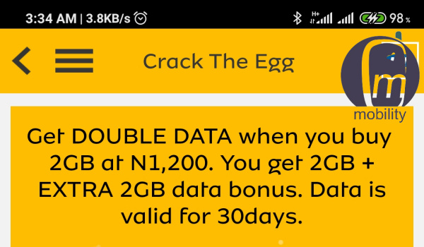 MTN 4gb for 1200 naira mobility Nigeria
