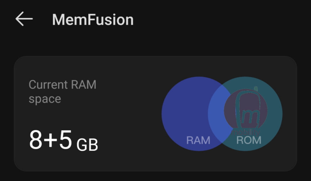 Memfusion in HiOS 8 provides you with extended, virtual RAM from the storage memory of the phone. 