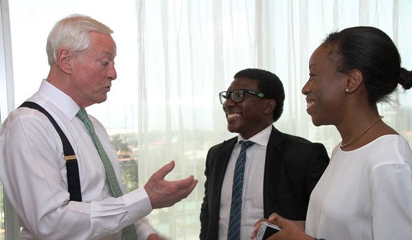 Mr. Brian Tracy with Head, Business Segment, Etisalat Nigeria, Mr. Bidemi Ladipo; and Head, High Value Event and Sponsorship, Etisalat Nigeria, Ms. Ebi Atawodi