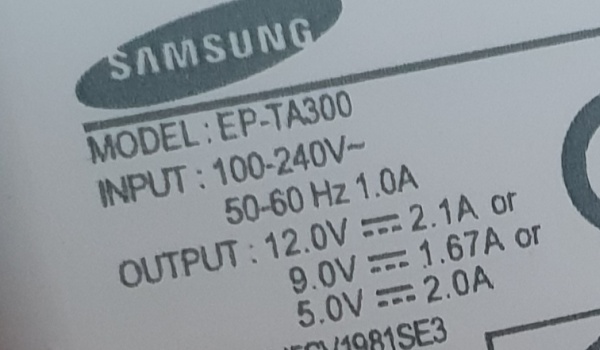samsung fast charger rating