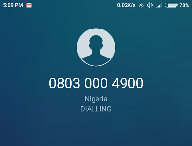lagoon phone call from 08030004900 MTN killer number