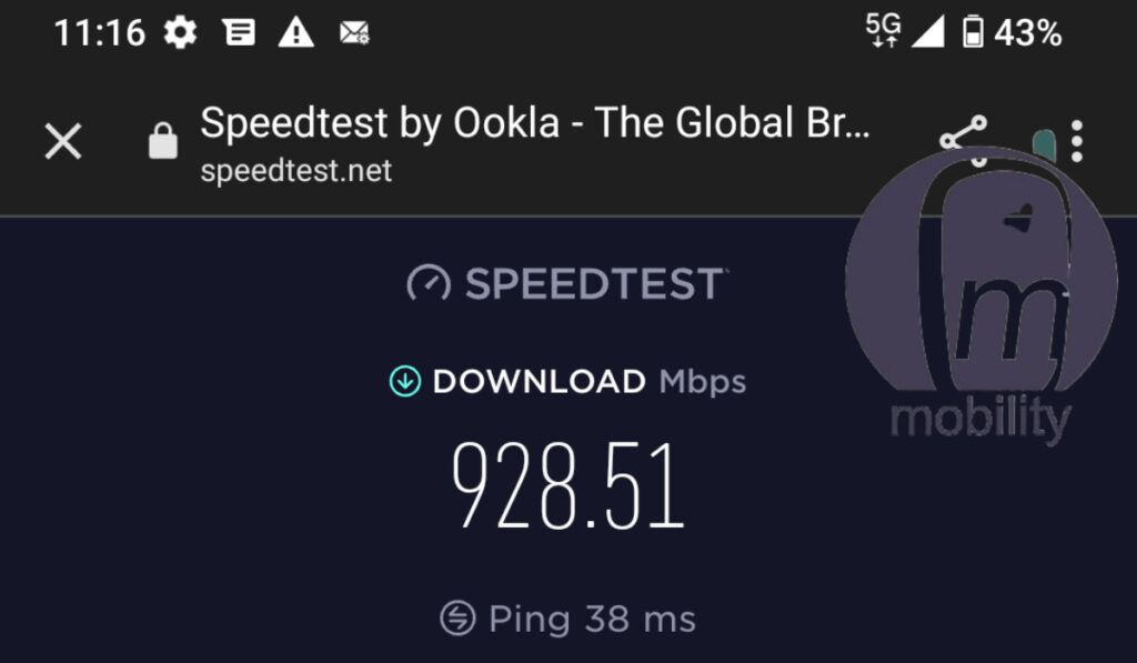 MTN 5G Review speed test result 