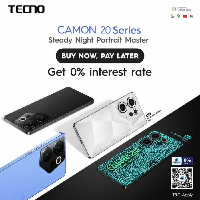 Buy Now, Pay Later: CAMON 20 Doodle Edition with Android 13.