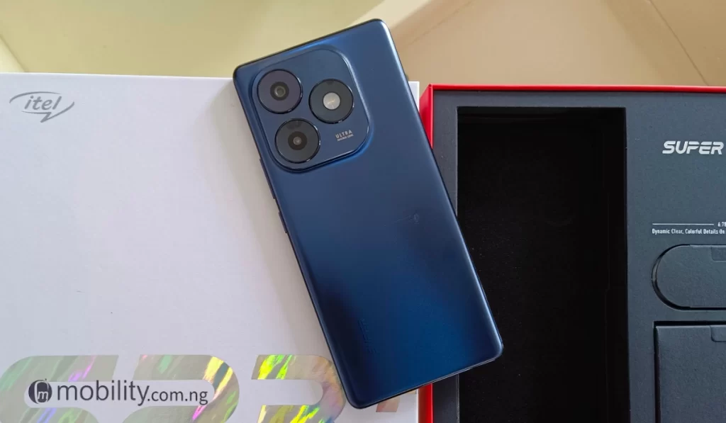 itel S23+ rear side on box 