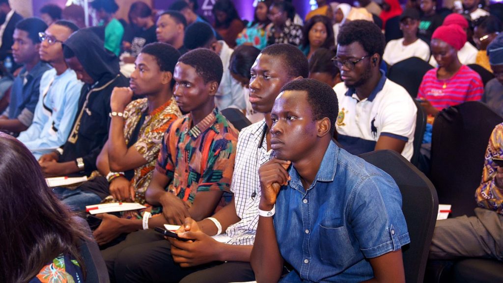 Audience with rapt attention