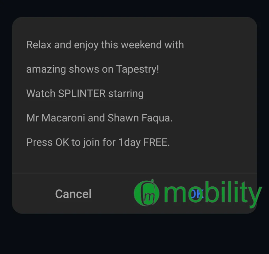 MTN SIM toolkit pop-up notification