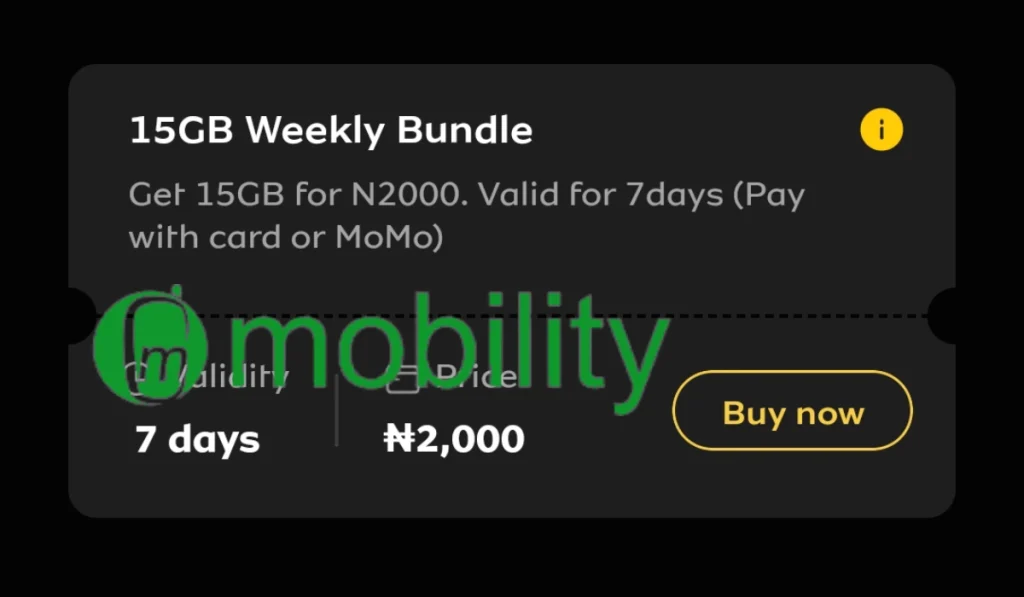 MTN 15GB Weekly Bundle for ₦2,000 