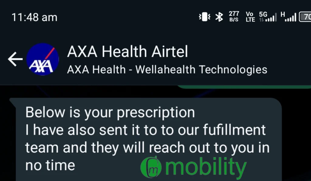 AXA Digital Health network consultation and prescription 